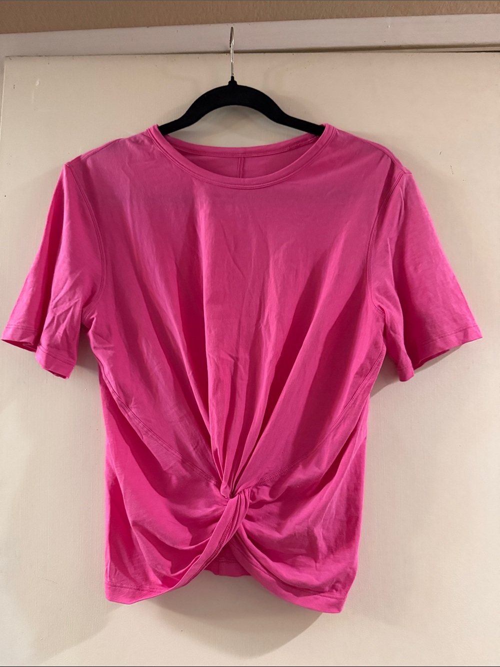 lululemon athletica Pink Twist-Front Short Sleeve Tee